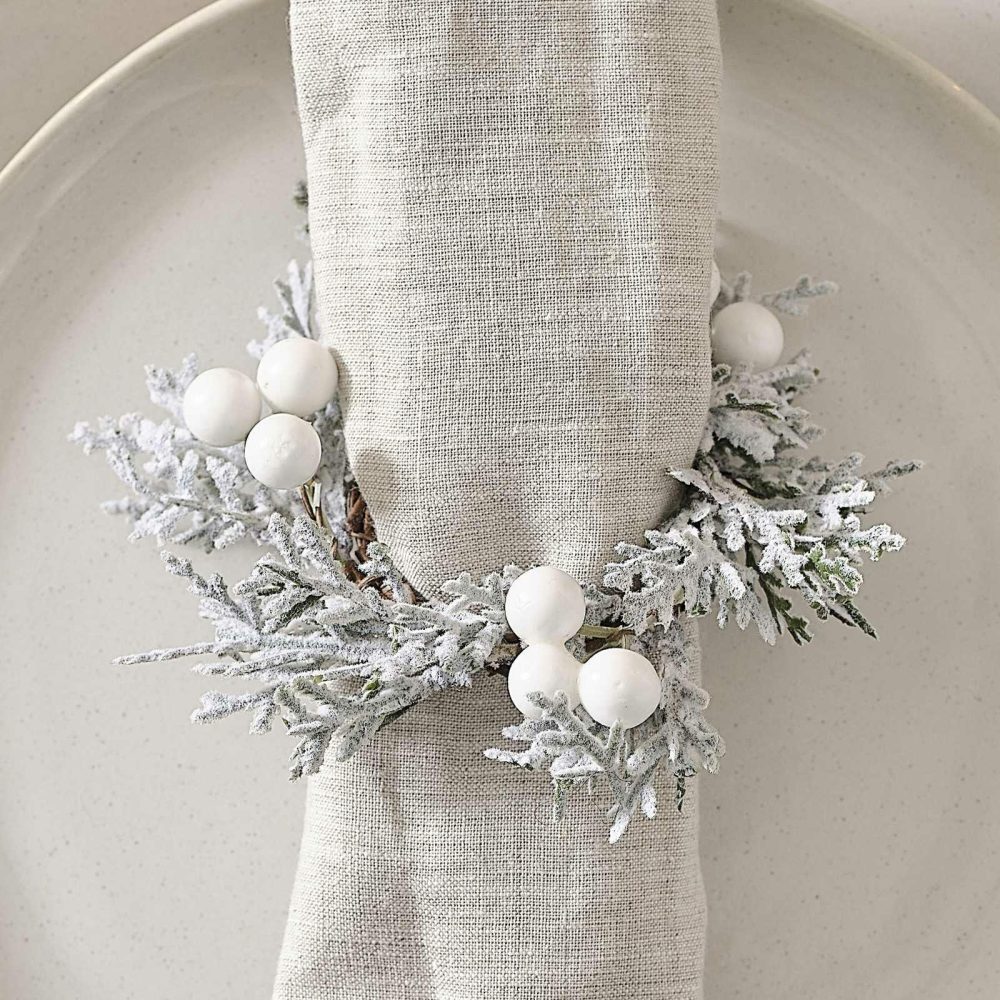 Paper Napkins |   Foliage Christmas Napkin Rings With Berries Paper Napkins Paper Napkins