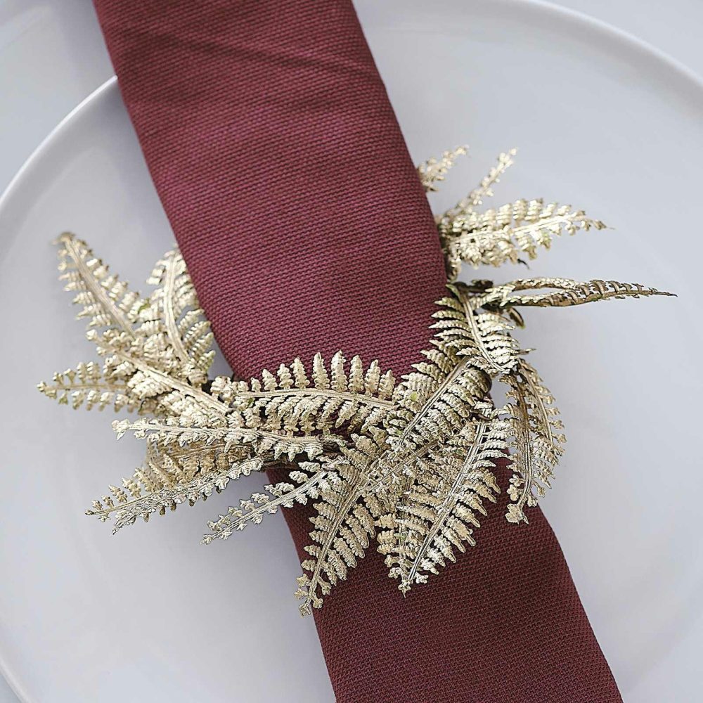 Paper Napkins |   Gold Fern Wreath Christmas Table Napkin Rings Paper Napkins Paper Napkins