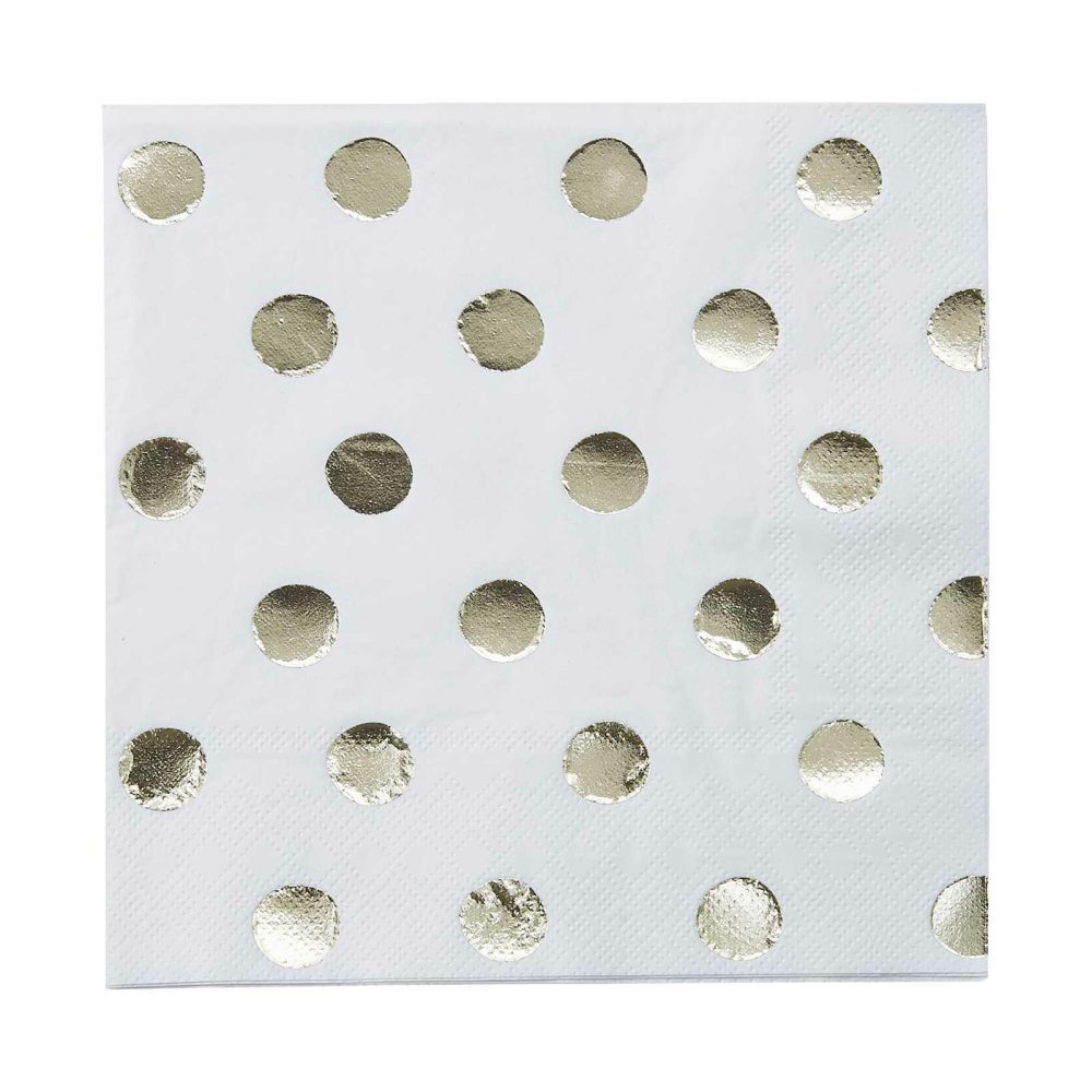 Paper Napkins |   Gold Foiled Polka Dot Party Napkins Paper Napkins Paper Napkins