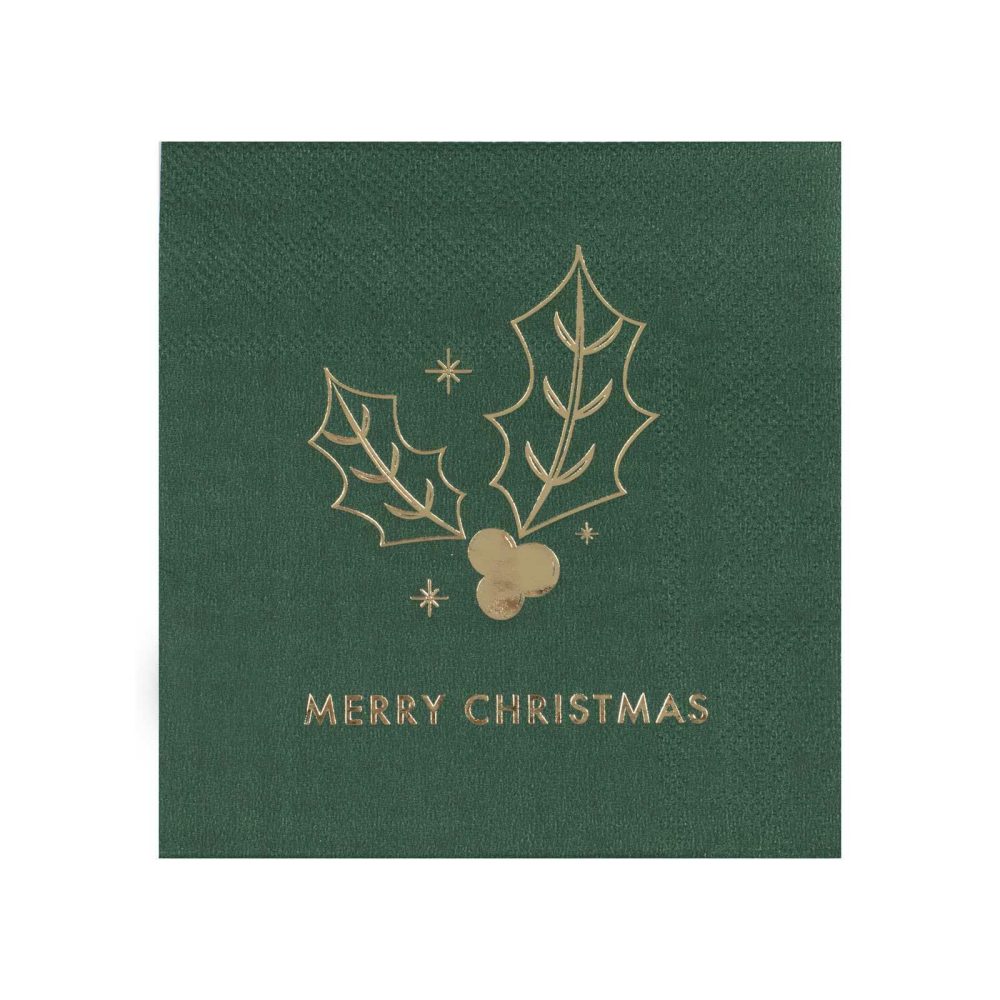 Paper Napkins |   Green Merry Christmas Napkins Paper Napkins Paper Napkins