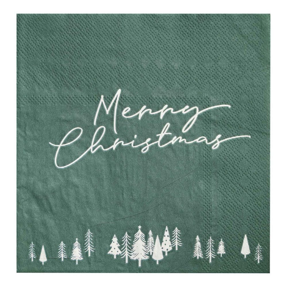 Paper Napkins |   Green Merry Christmas Napkins Paper Napkins Paper Napkins