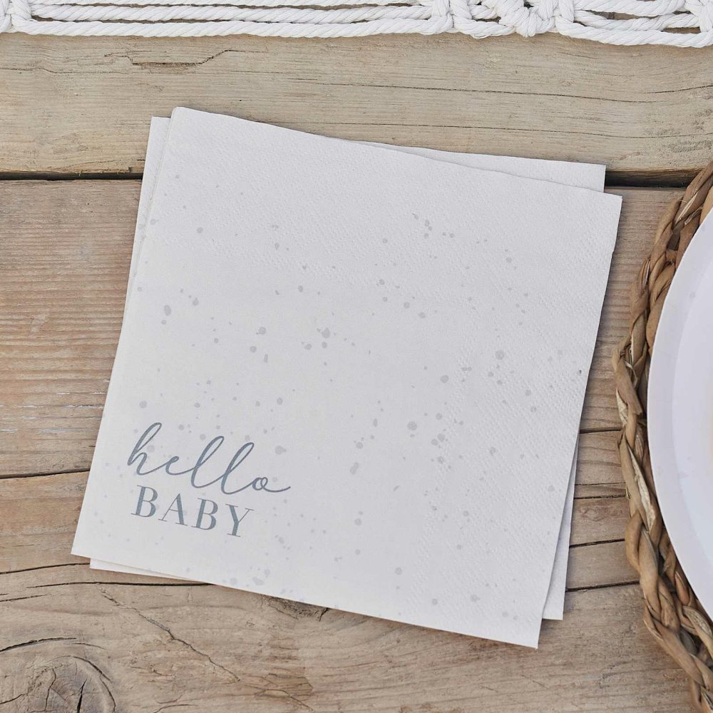 Paper Napkins |   Hello Baby Neutral Baby Shower Napkins Paper Napkins Paper Napkins