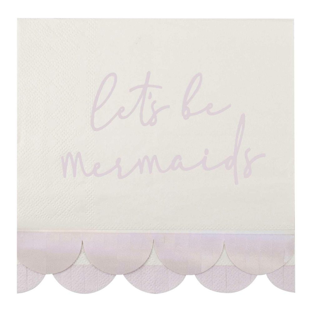 Paper Napkins |   Iridescent And Pink Mermaid Paper Napkins Paper Napkins Paper Napkins