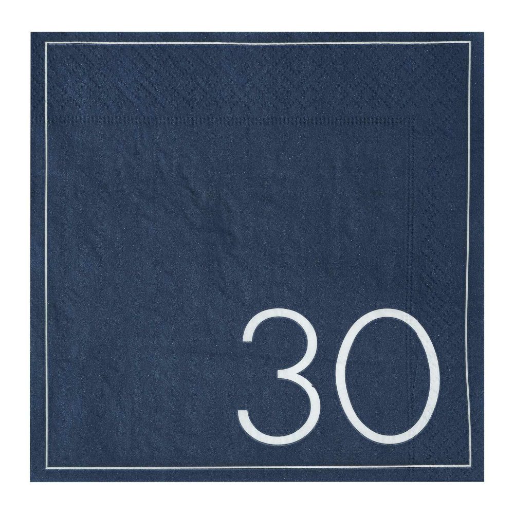 Paper Napkins |   Navy 30Th Birthday Milestone Paper Napkins Paper Napkins Paper Napkins