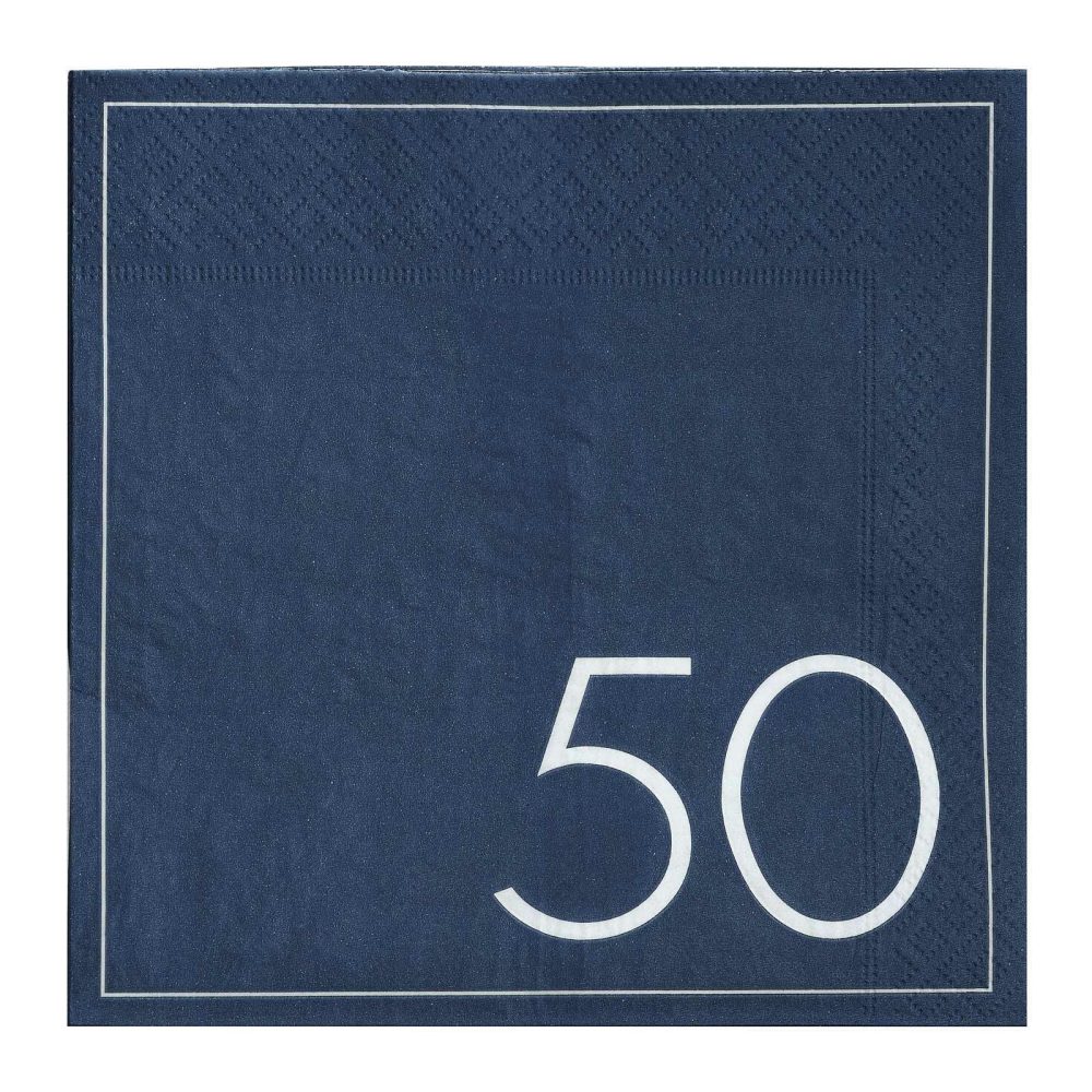 Paper Napkins |   Navy 50Th Birthday Milestone Paper Napkins Paper Napkins Paper Napkins