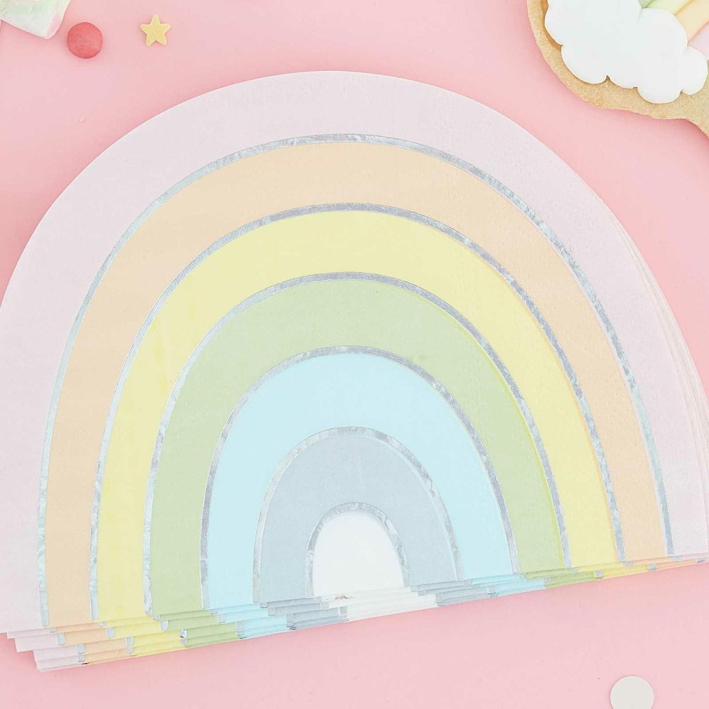 Paper Napkins |   Pastel And Iridescent Rainbow Napkins Paper Napkins Paper Napkins