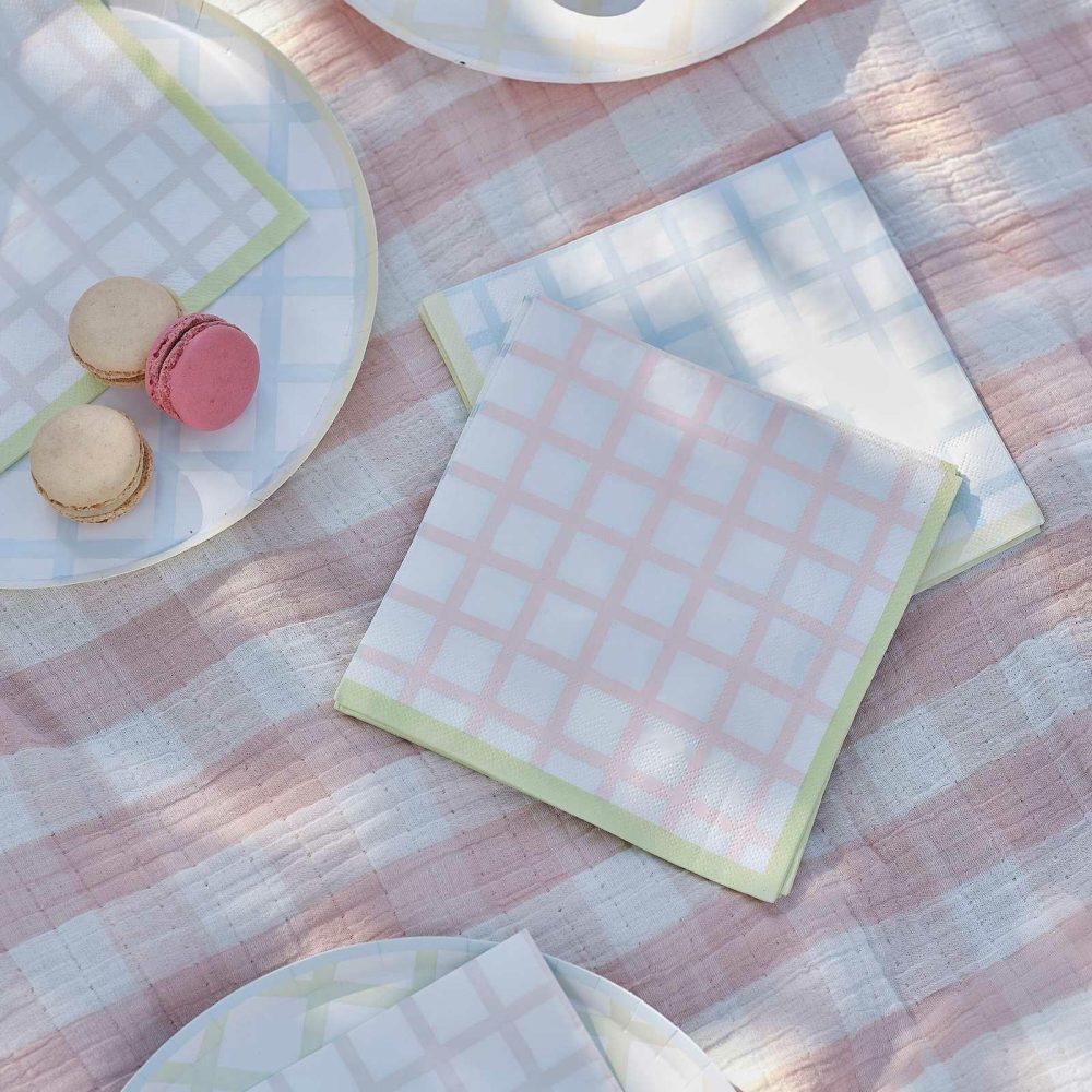 Paper Napkins |   Pastel Gingham Paper Napkins Paper Napkins Paper Napkins