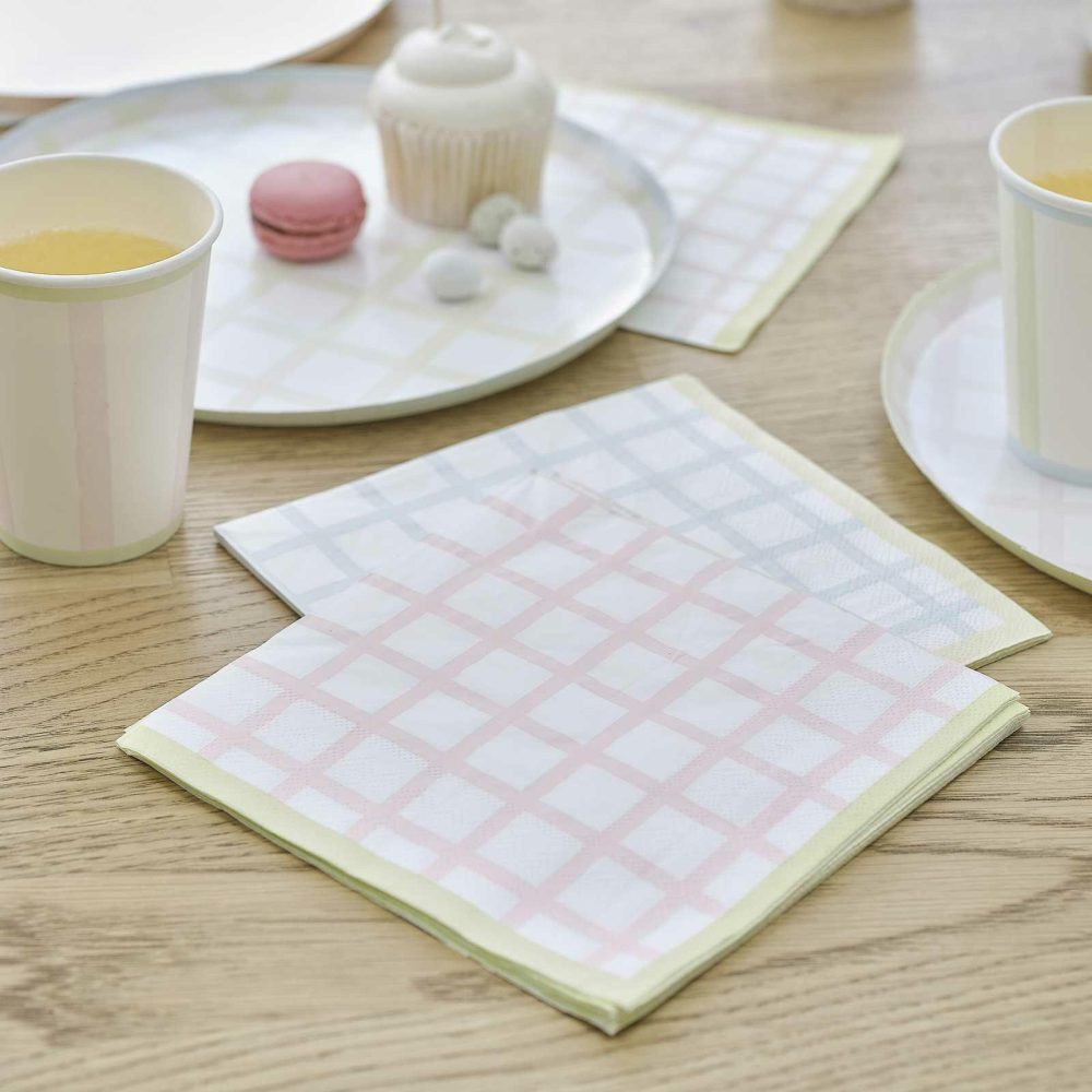 Paper Napkins |   Pastel Gingham Paper Napkins Paper Napkins Paper Napkins