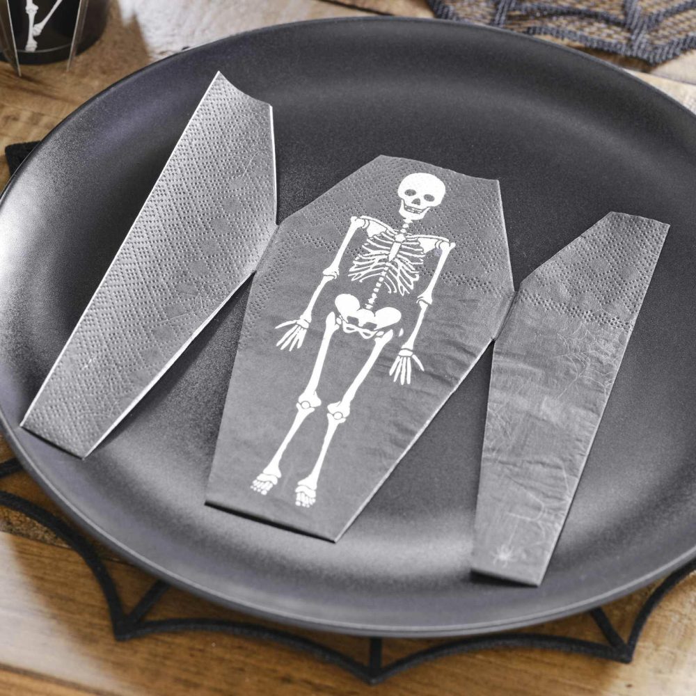 Paper Napkins |   Pop Out Skeleton Coffin Paper Halloween Napkins Paper Napkins Paper Napkins