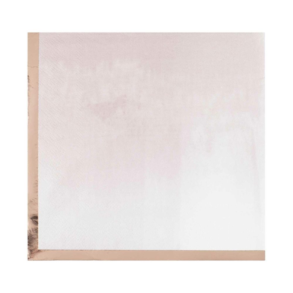 Paper Napkins |   Reactive Glaze Pink Watercolour And Rose Gold Napkins Paper Napkins Paper Napkins