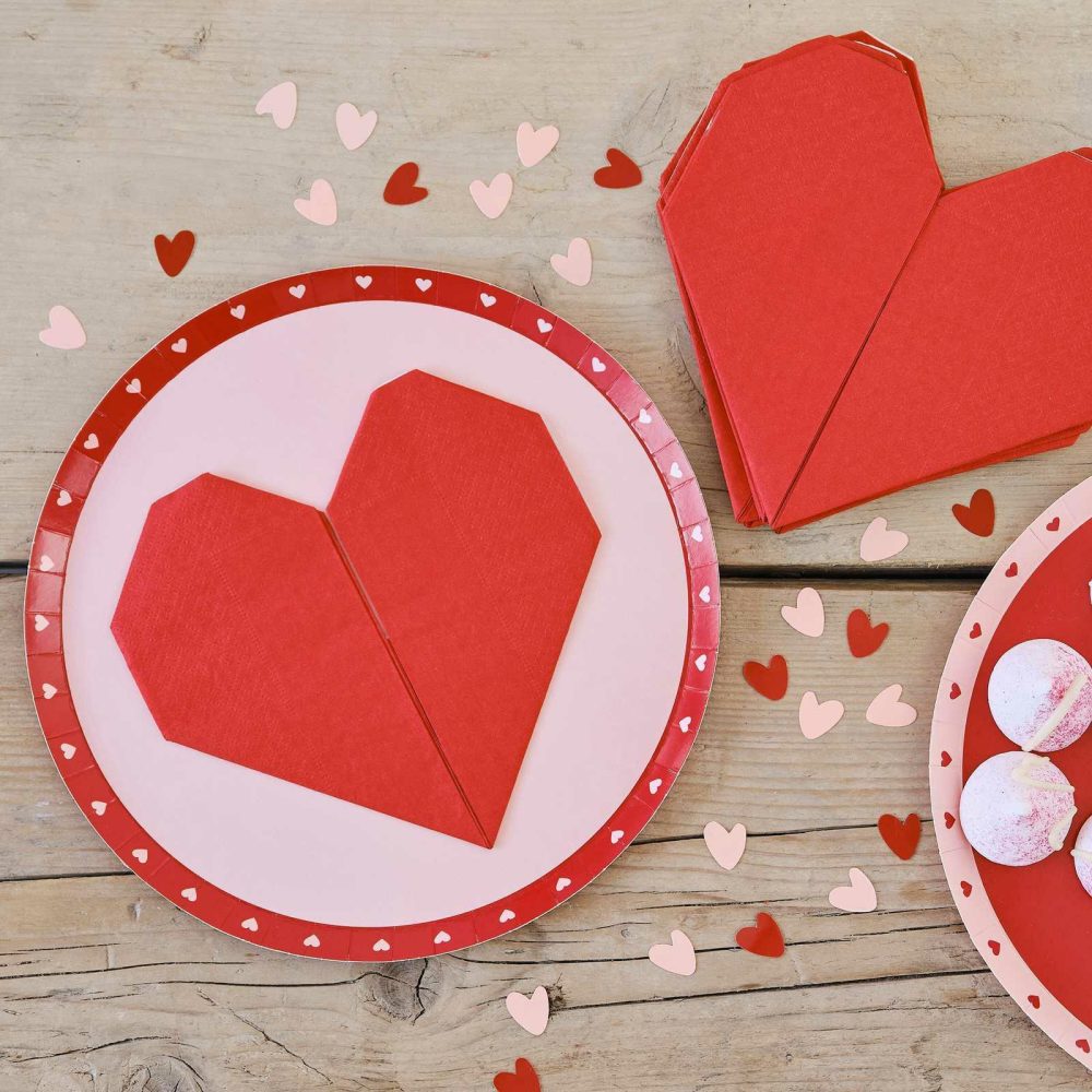 Paper Napkins |   Red Origami Paper Heart Napkins Paper Napkins Paper Napkins