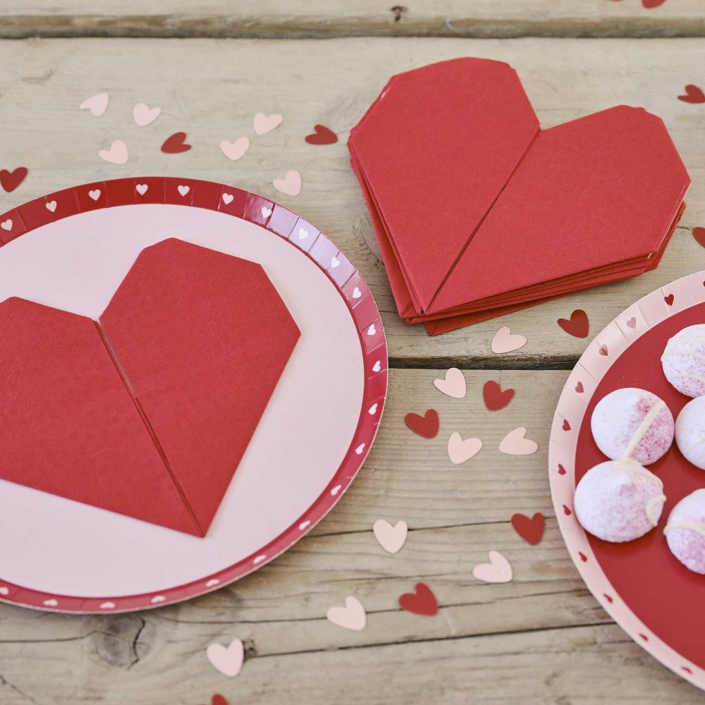 Paper Napkins |   Red Origami Paper Heart Napkins Paper Napkins Paper Napkins