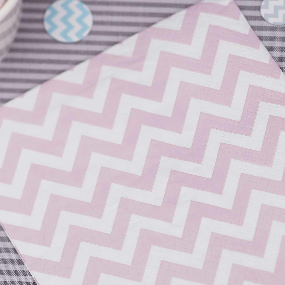 Paper Napkins |   Small Paper Napkins – Pink – Chevron Divine Paper Napkins Paper Napkins