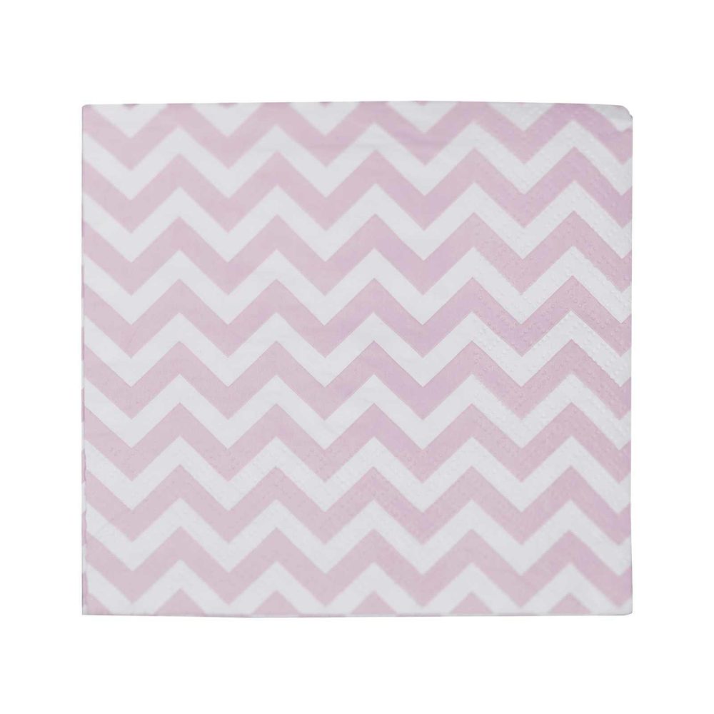 Paper Napkins |   Small Paper Napkins – Pink – Chevron Divine Paper Napkins Paper Napkins