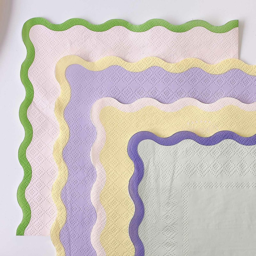 Paper Napkins |   Wavy Pastel Napkins Paper Napkins Paper Napkins