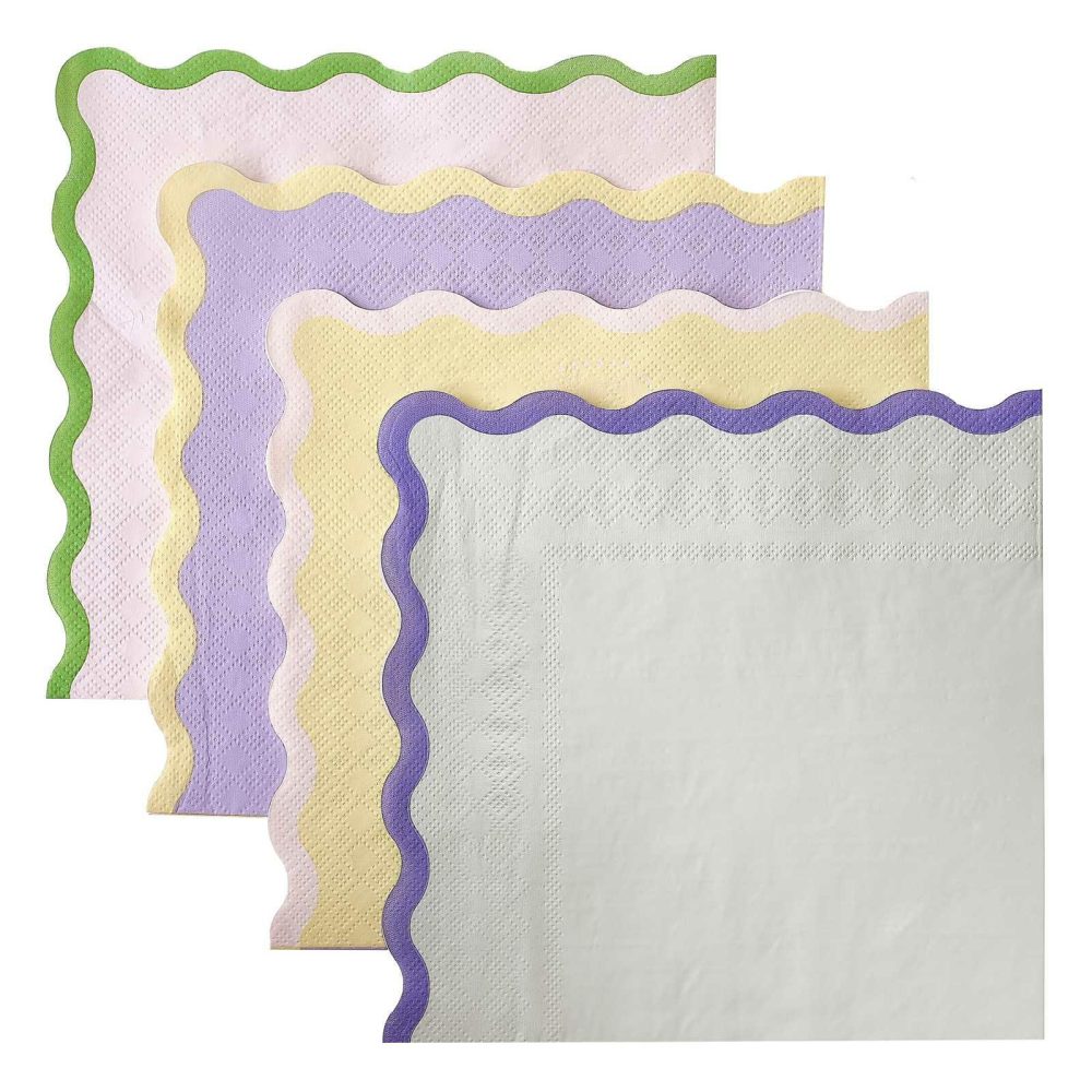 Paper Napkins |   Wavy Pastel Napkins Paper Napkins Paper Napkins