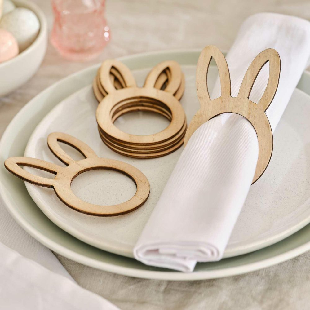 Paper Napkins |   Wooden Bunny Easter Napkin Rings Paper Napkins Paper Napkins