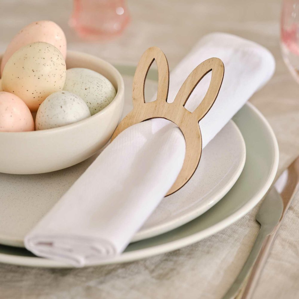 Paper Napkins |   Wooden Bunny Easter Napkin Rings Paper Napkins Paper Napkins