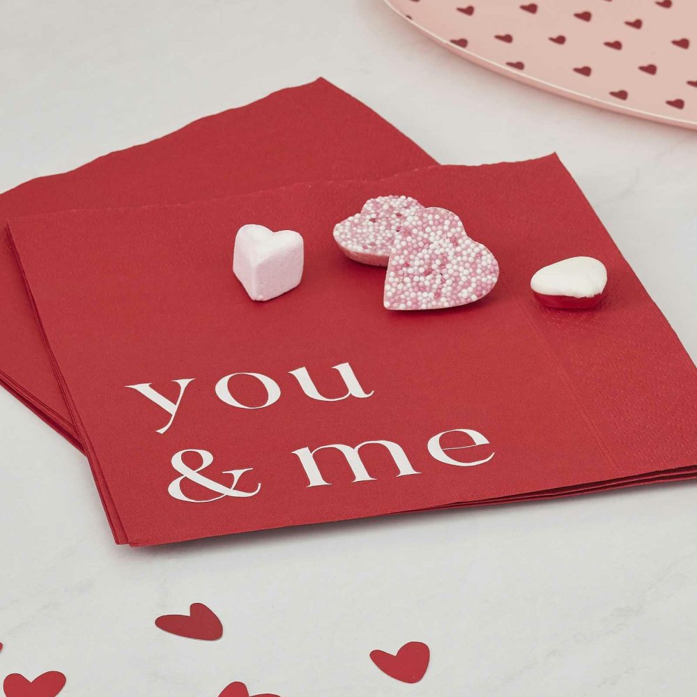 Paper Napkins |   You & Me Valentines Napkins Paper Napkins Paper Napkins