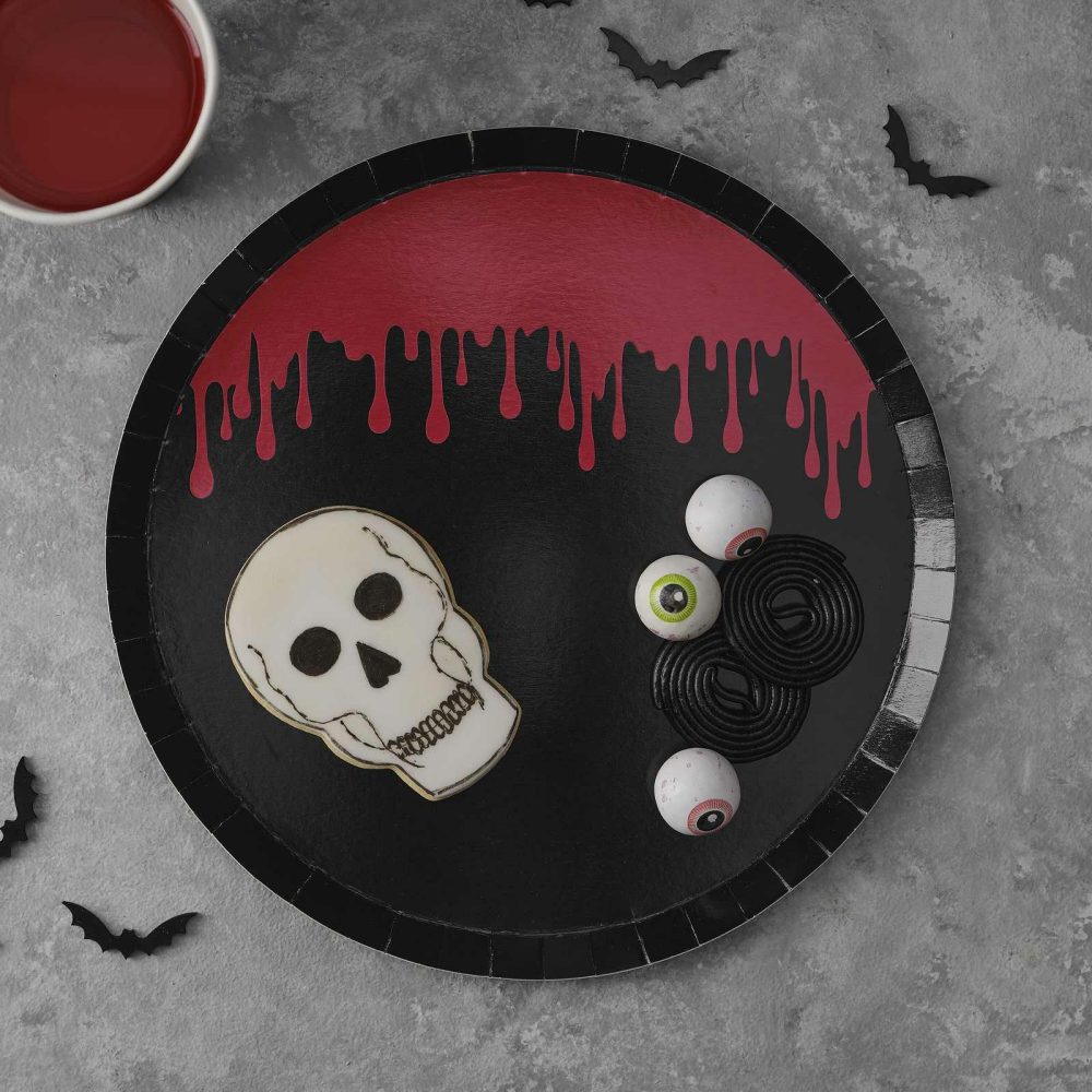 Paper Plates |   Blood Drip Foiled Paper Halloween Plates Paper Plates Paper Plates