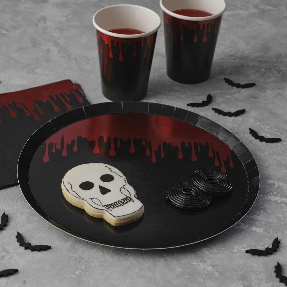 Paper Plates |   Blood Drip Foiled Paper Halloween Plates Paper Plates Paper Plates