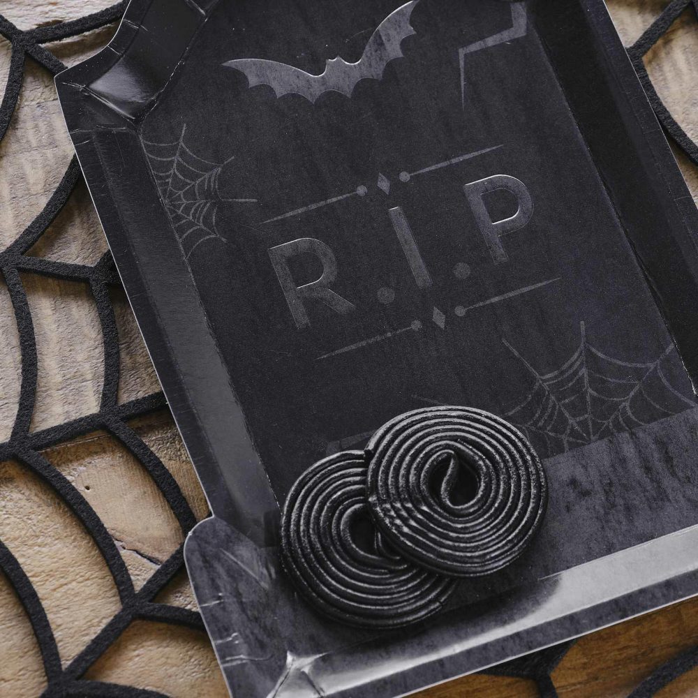 Paper Plates |   Embossed Tombstone Paper Halloween Plates Paper Plates Paper Plates