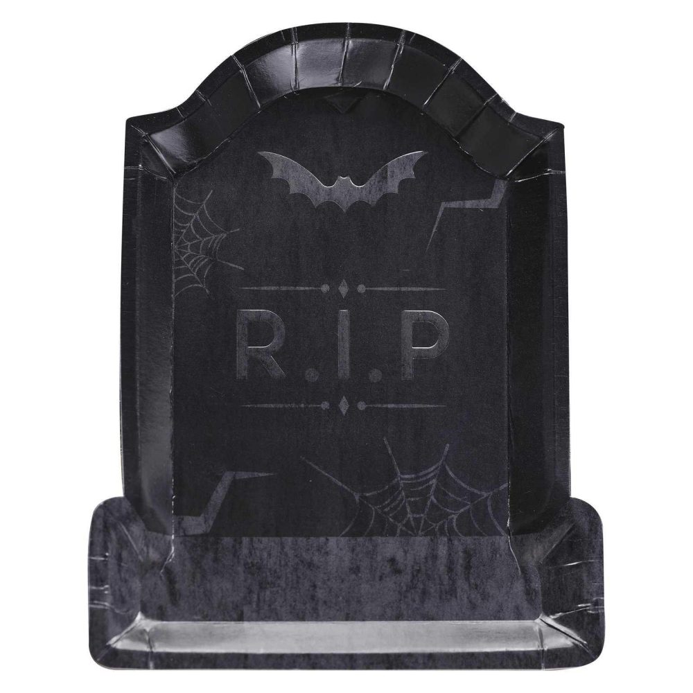 Paper Plates |   Embossed Tombstone Paper Halloween Plates Paper Plates Paper Plates