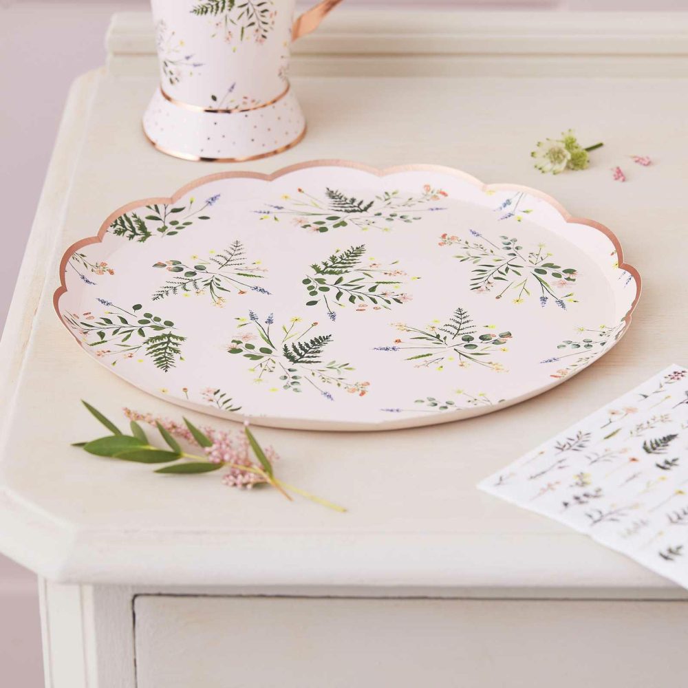 Paper Plates |   Floral Tea Party Foiled Paper Plates Paper Plates Paper Plates