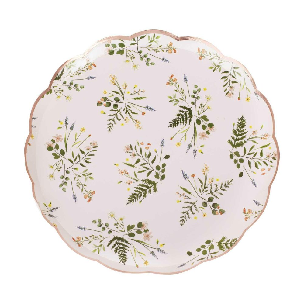 Paper Plates |   Floral Tea Party Foiled Paper Plates Paper Plates Paper Plates