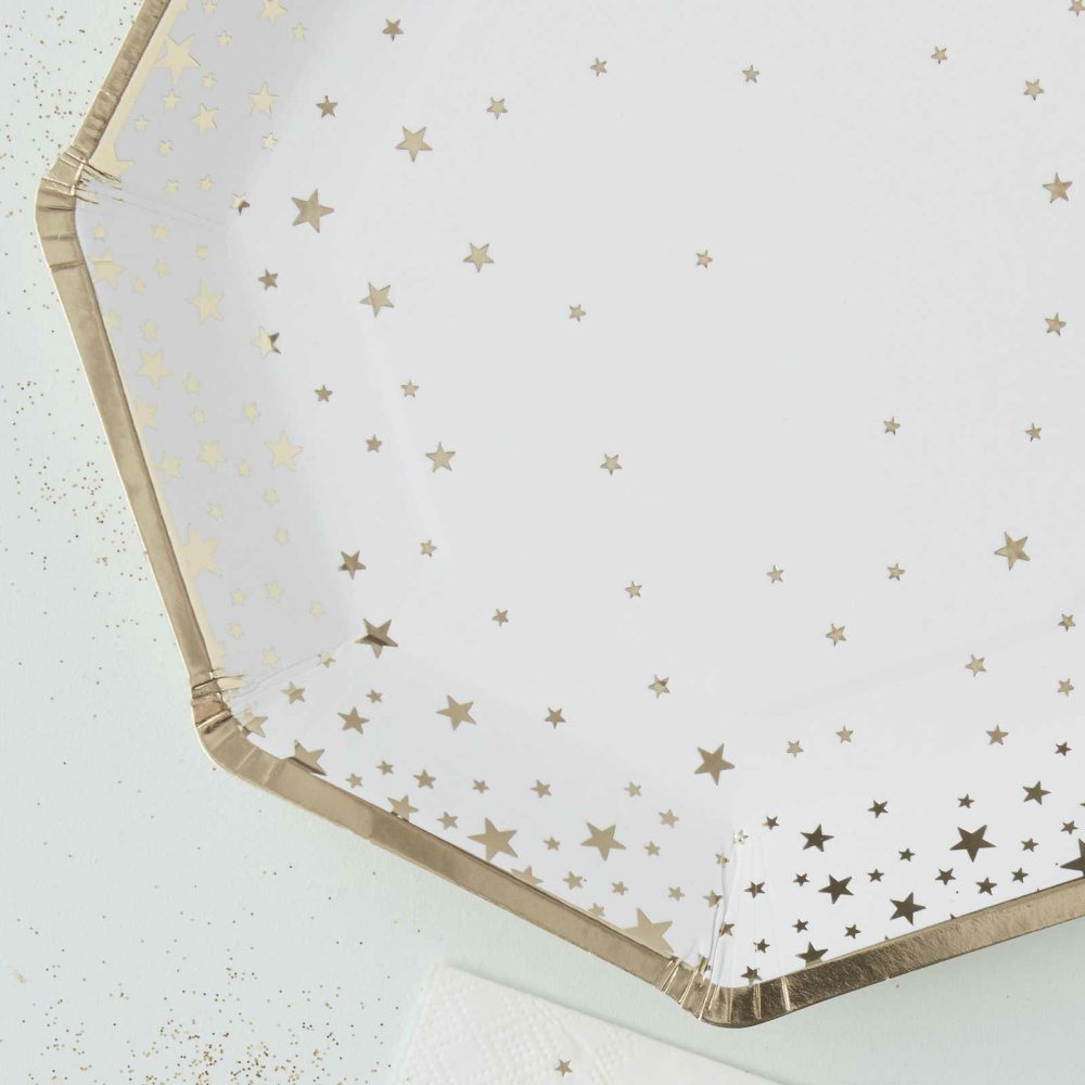 Paper Plates |   Gold Foiled Star Paper Plates Paper Plates Paper Plates