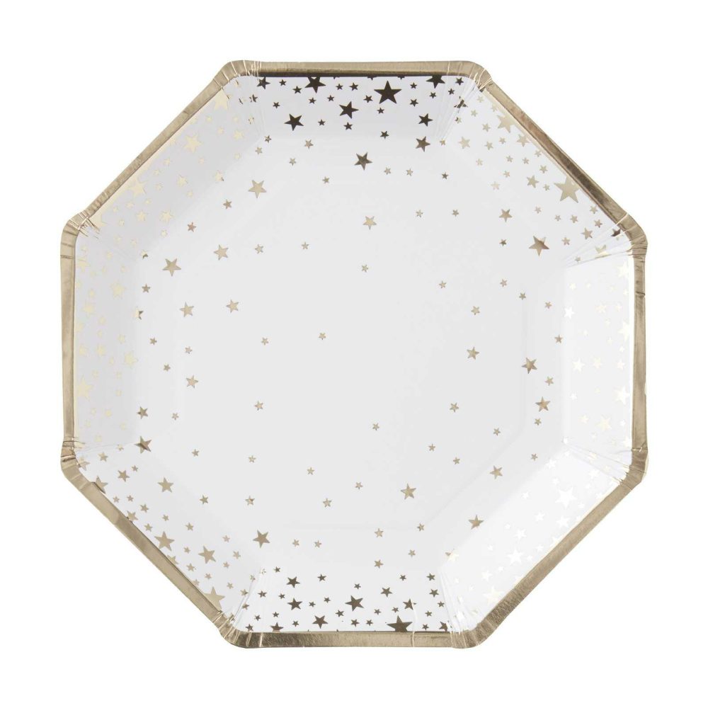 Paper Plates |   Gold Foiled Star Paper Plates Paper Plates Paper Plates