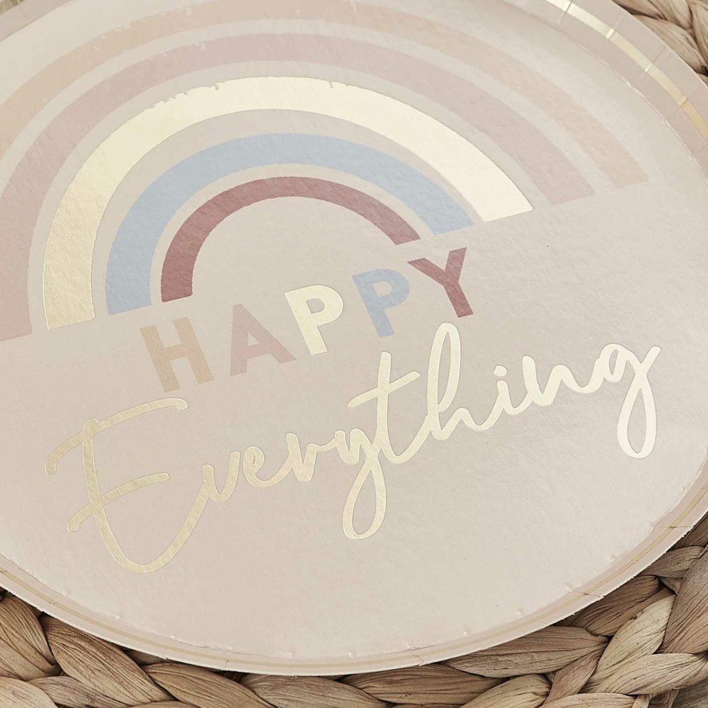 Paper Plates |   Happy Everything Natural Rainbow Plates Paper Plates Paper Plates