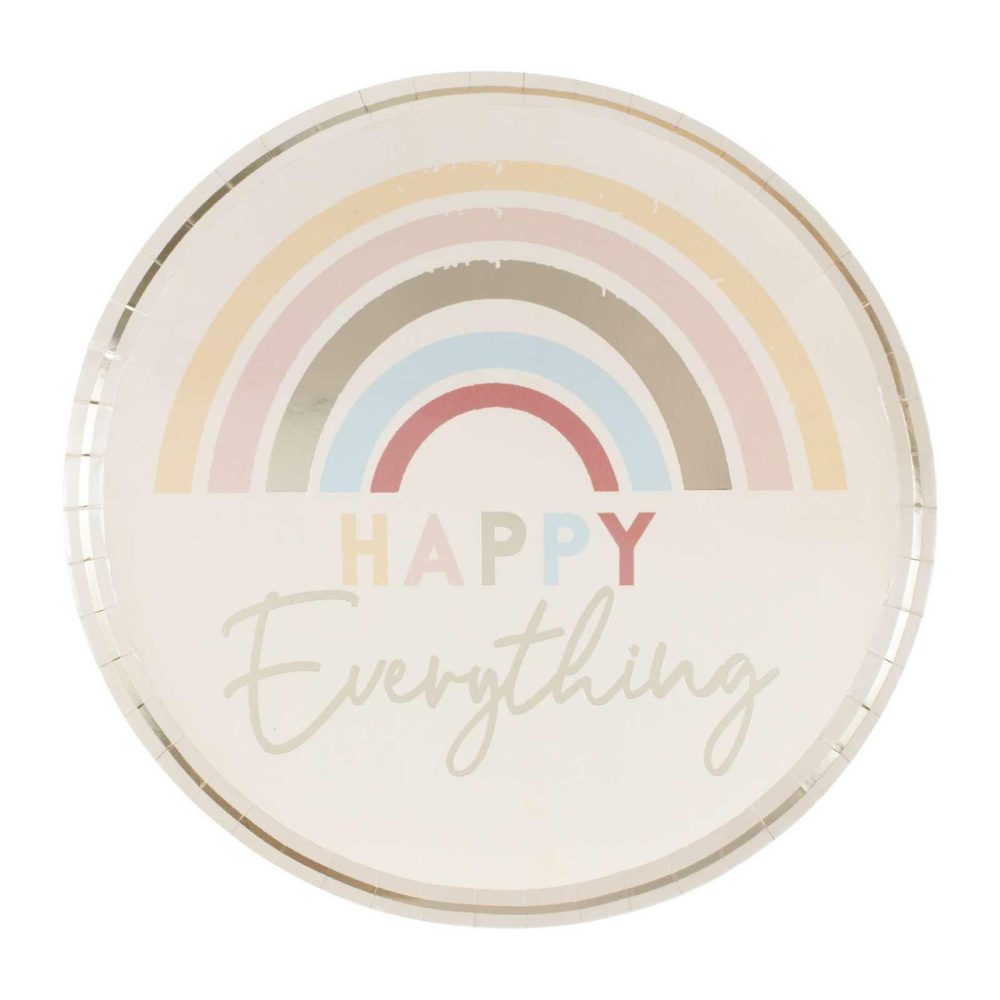 Paper Plates |   Happy Everything Natural Rainbow Plates Paper Plates Paper Plates