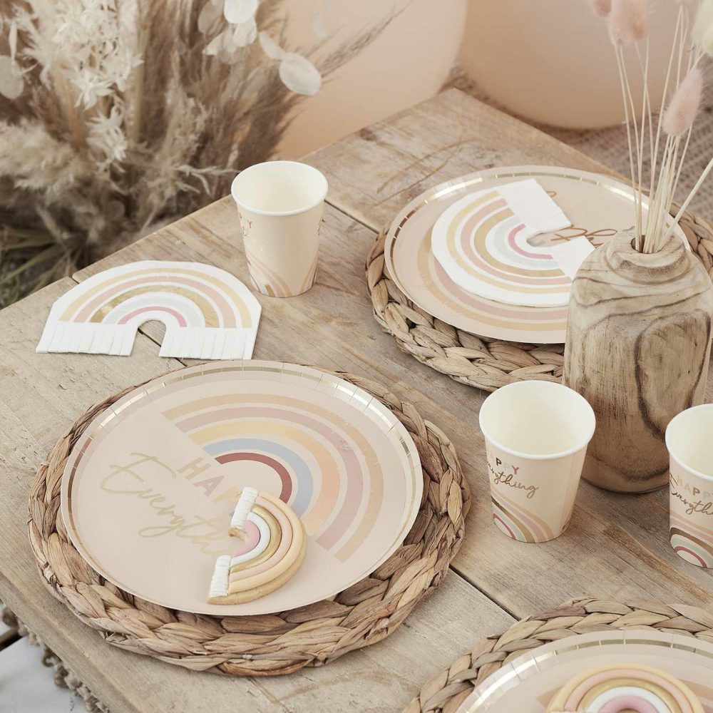 Paper Plates |   Happy Everything Natural Rainbow Plates Paper Plates Paper Plates