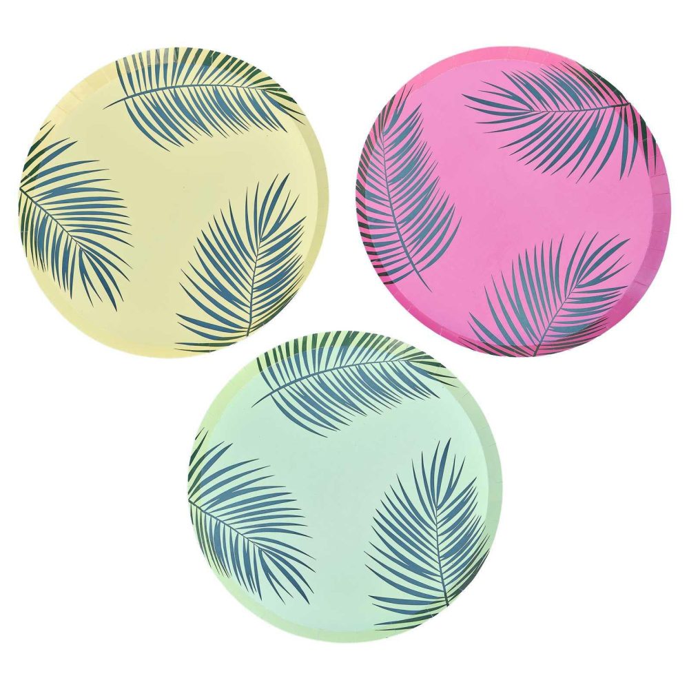 Paper Plates |   Hawaiian Tiki Palm Leaf Printed Paper Plates Paper Plates Paper Plates