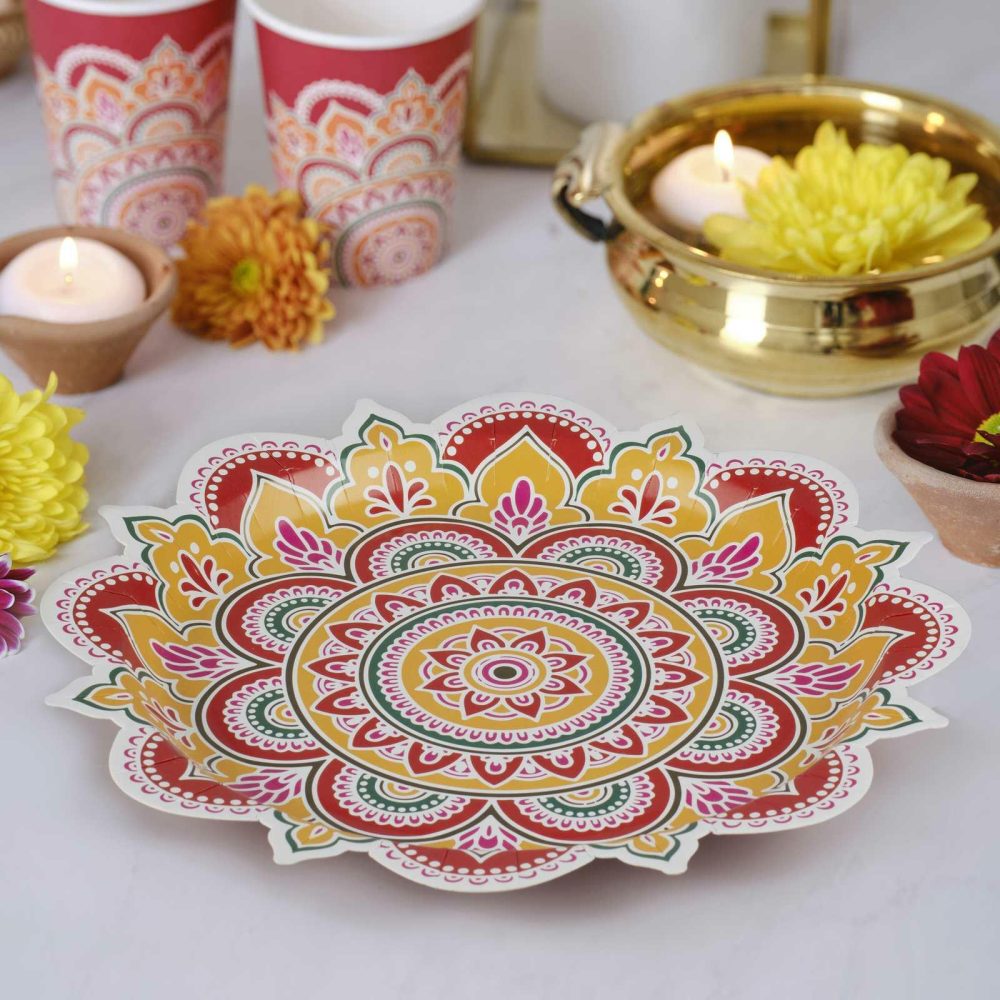 Paper Plates |   Multicoloured Paper Diwali Plates Paper Plates Paper Plates