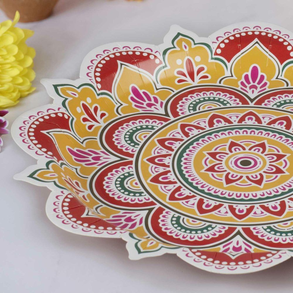 Paper Plates |   Multicoloured Paper Diwali Plates Paper Plates Paper Plates