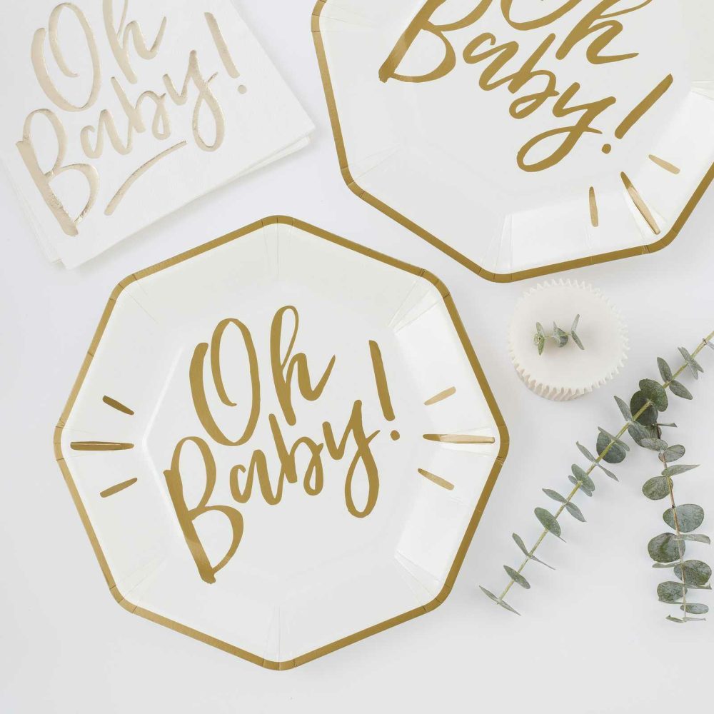 Paper Plates |   Oh Baby! Gold Paper Plates Paper Plates Paper Plates