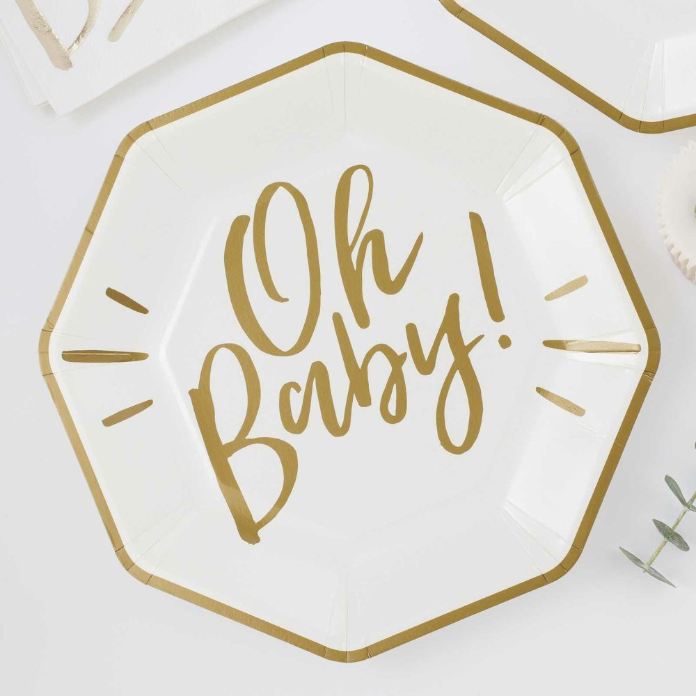 Paper Plates |   Oh Baby! Gold Paper Plates Paper Plates Paper Plates