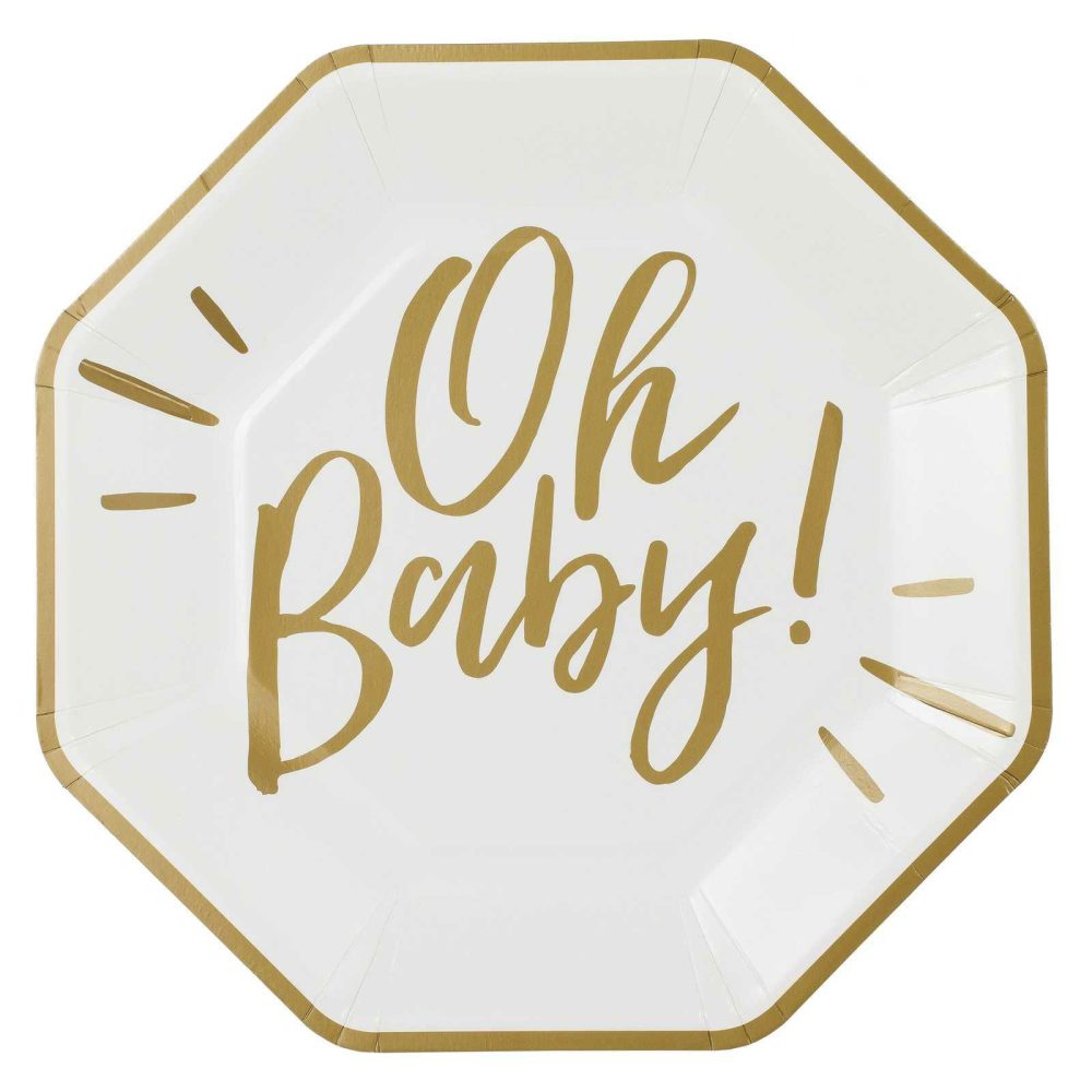 Paper Plates |   Oh Baby! Gold Paper Plates Paper Plates Paper Plates