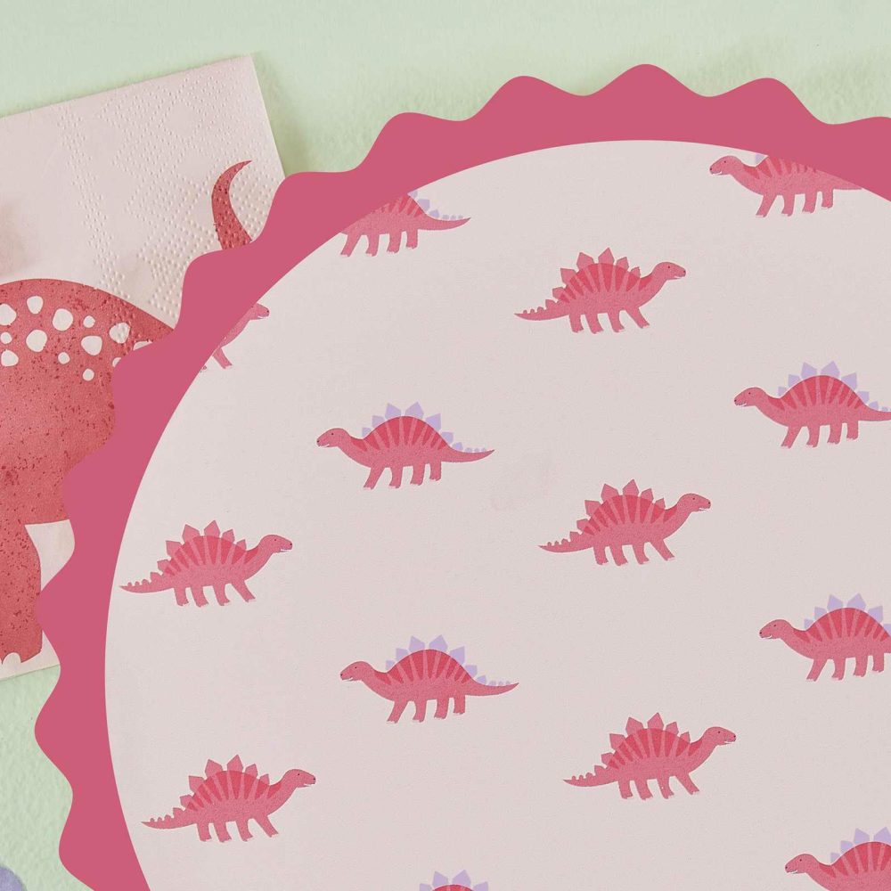 Paper Plates |   Pink Dinosaur Print Paper Plates Paper Plates Paper Plates