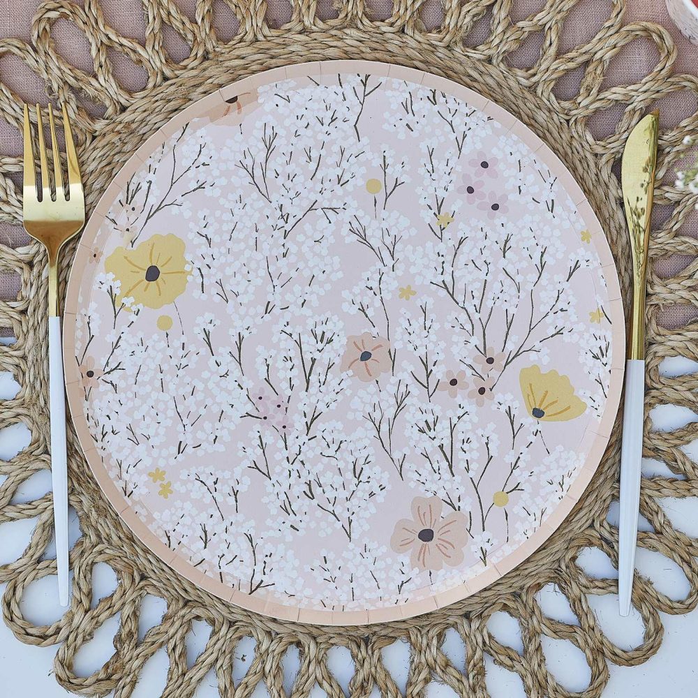 Paper Plates |   Pink Floral Paper Plates Paper Plates Paper Plates