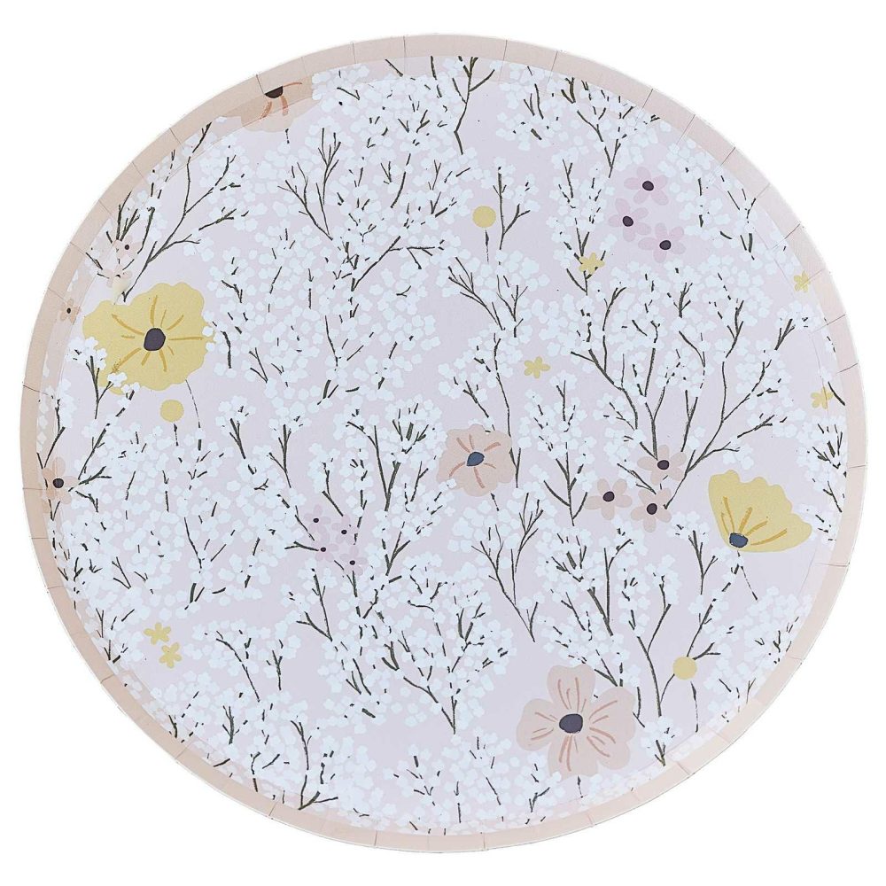 Paper Plates |   Pink Floral Paper Plates Paper Plates Paper Plates