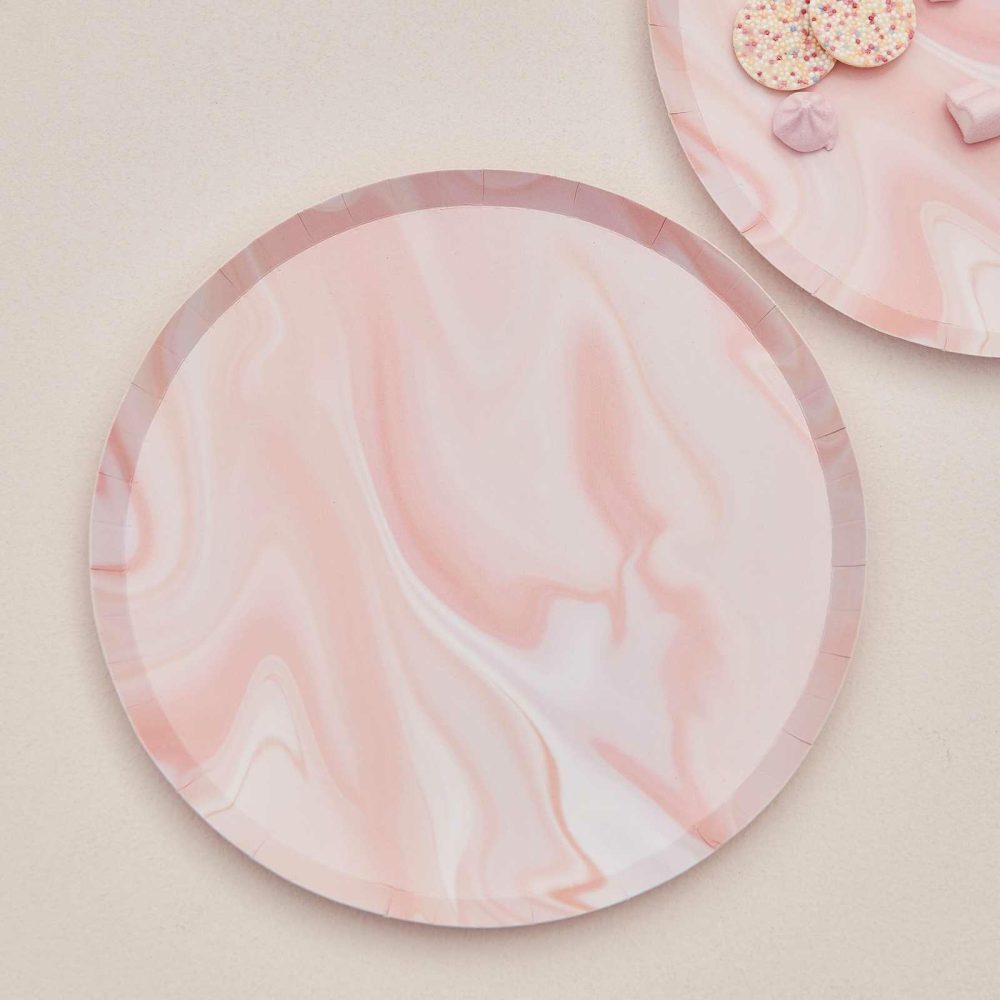 Paper Plates |   Pink Marble Print Paper Plates Paper Plates Paper Plates