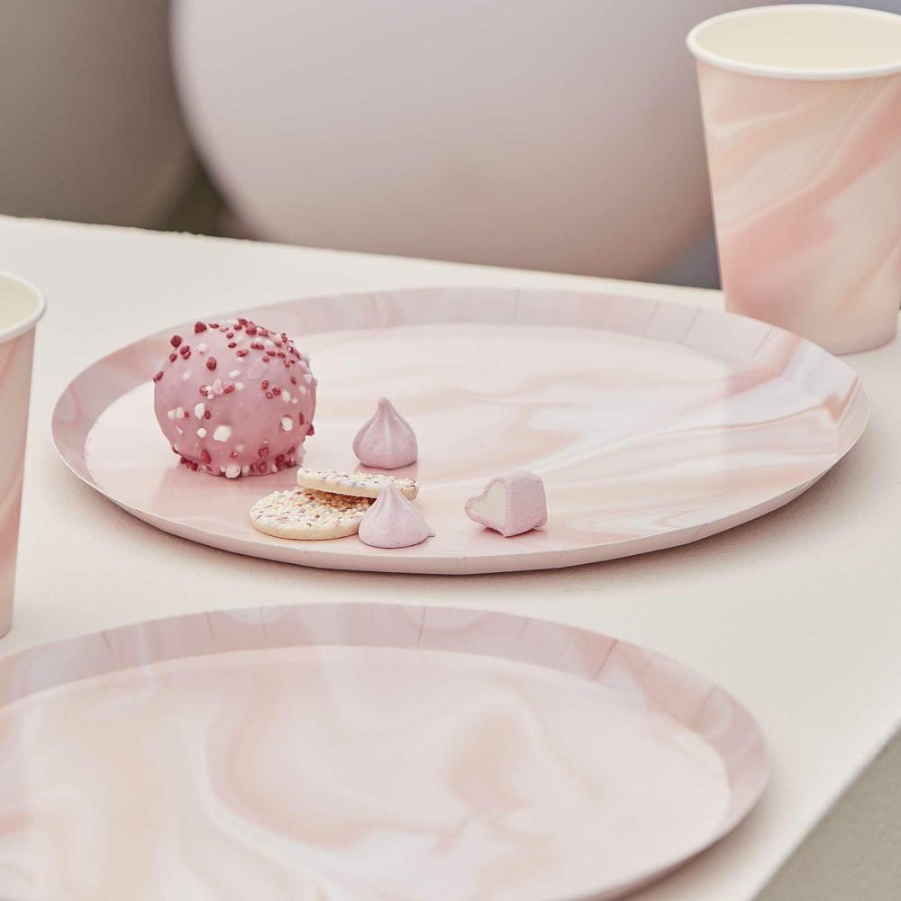 Paper Plates |   Pink Marble Print Paper Plates Paper Plates Paper Plates