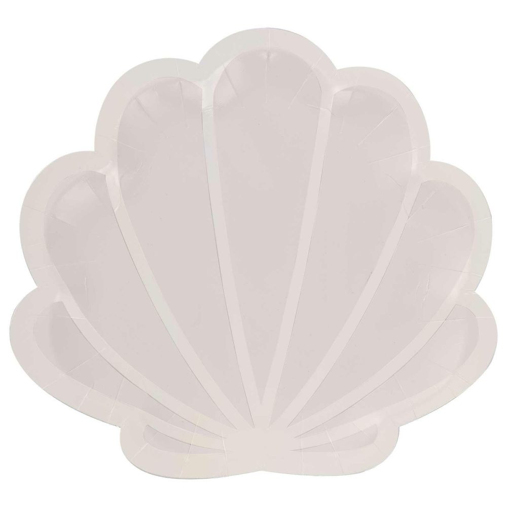 Paper Plates |   Pink Mermaid Shell Shaped Paper Plates Paper Plates Paper Plates