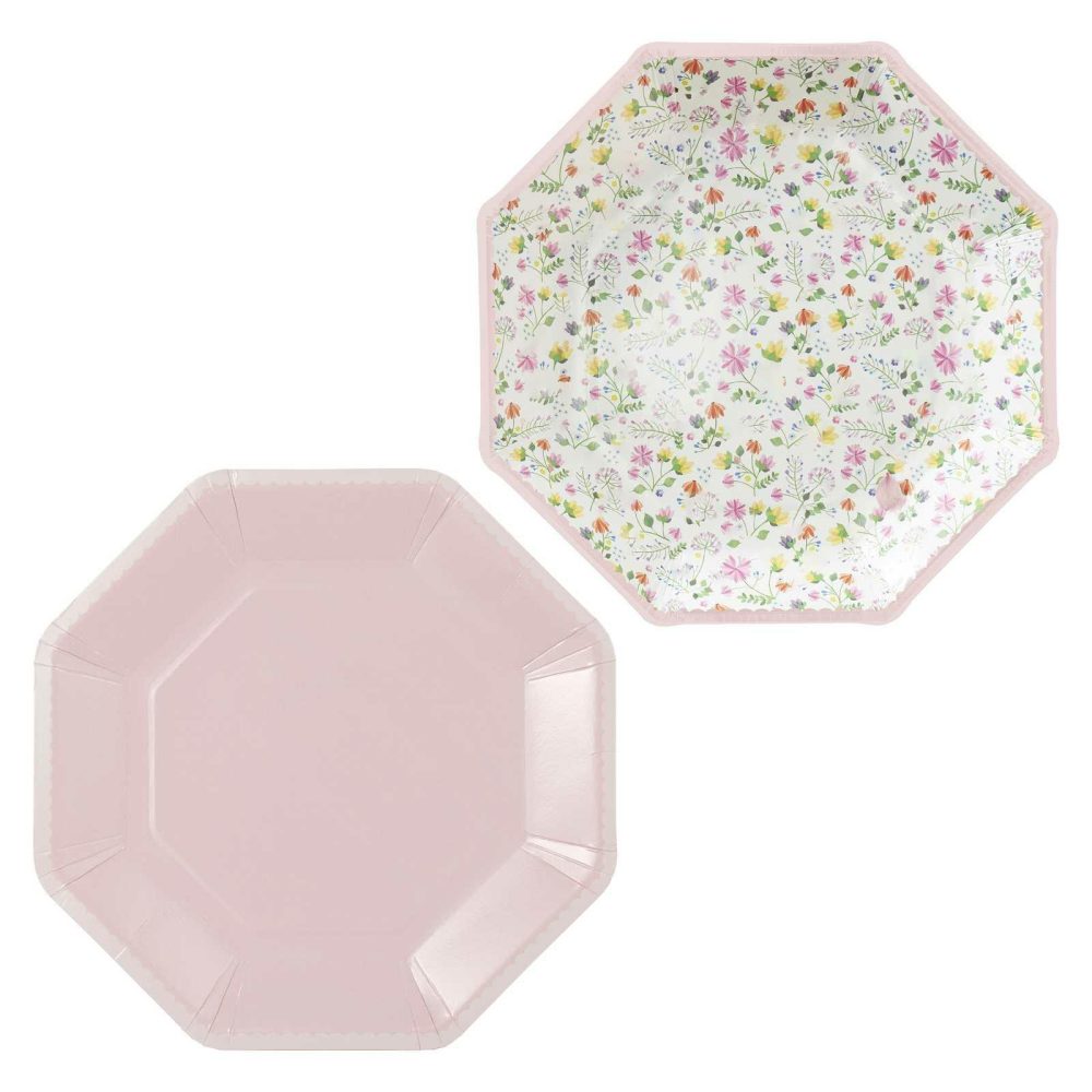 Paper Plates |   Pink Paper Floral Plates Paper Plates Paper Plates