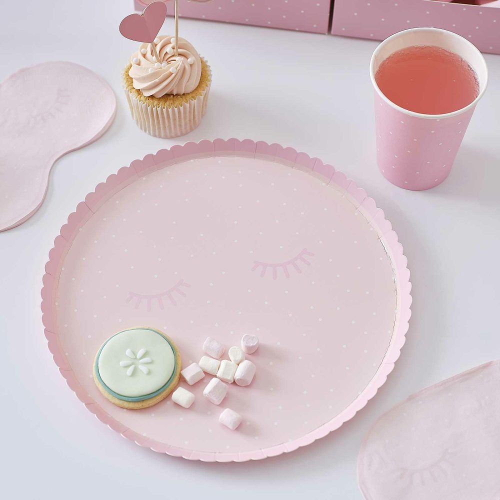 Paper Plates |   Pink Polka Dot Pamper Party Paper Plates Paper Plates Paper Plates