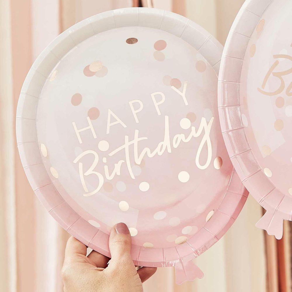 Paper Plates |   Rose Gold Balloon Shaped Party Paper Plates Paper Plates Paper Plates