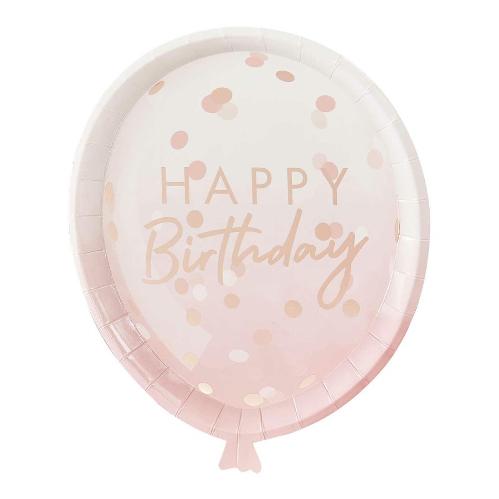 Paper Plates |   Rose Gold Balloon Shaped Party Paper Plates Paper Plates Paper Plates